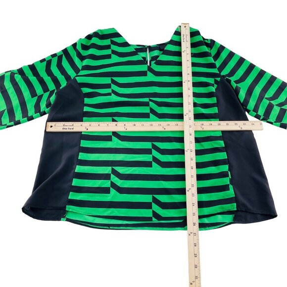 Worthington Womens Green & Black Striped Blouse Size 2X‎ Career - Picture 4 of 5